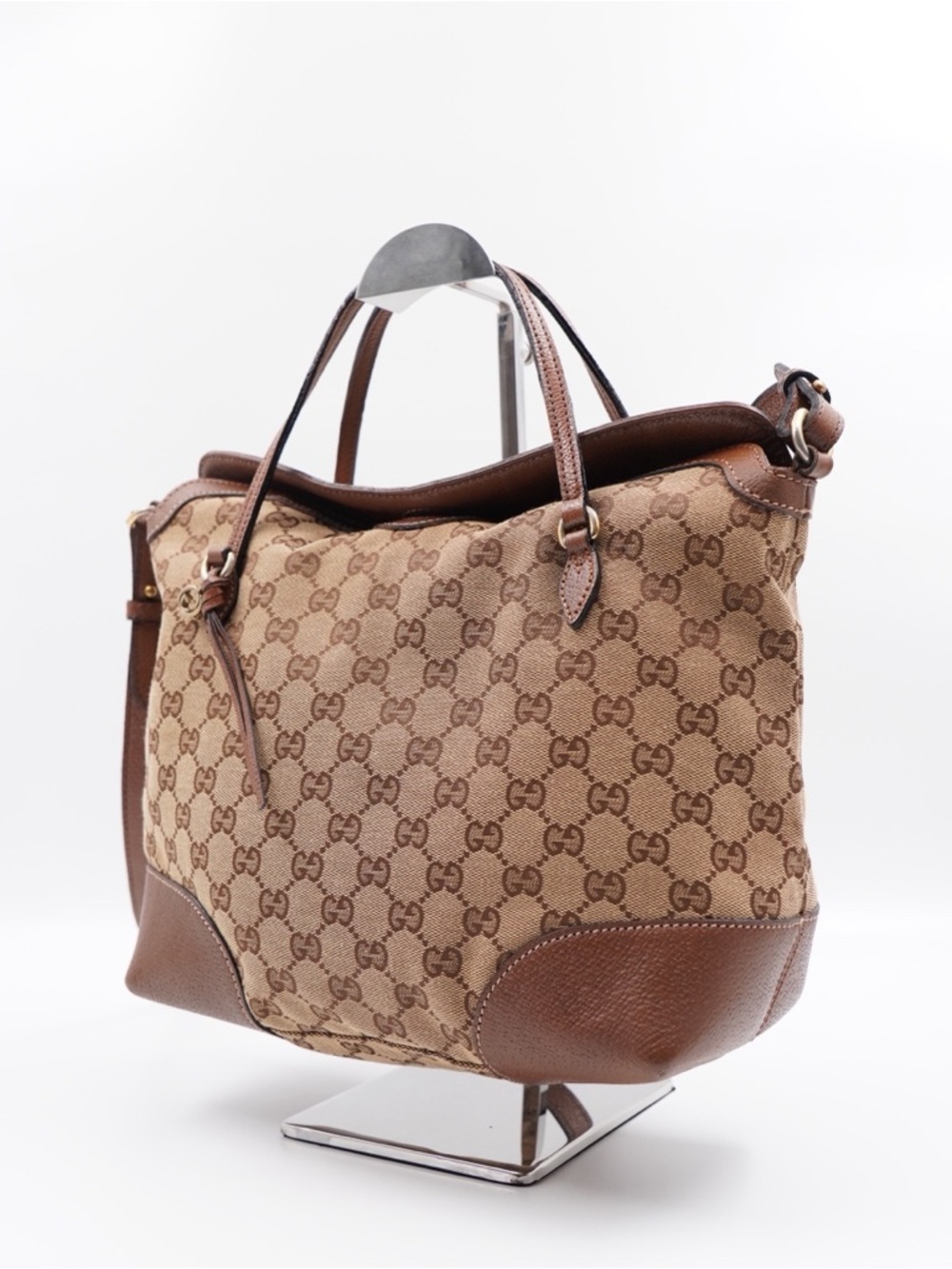 Gucci Bree Brown GG Canvas Shoulder Bag - Picture 2 of 11